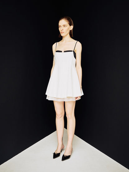 [ARIK.] [24SS] PISCES Layered panel sleeveless dress top Ivory