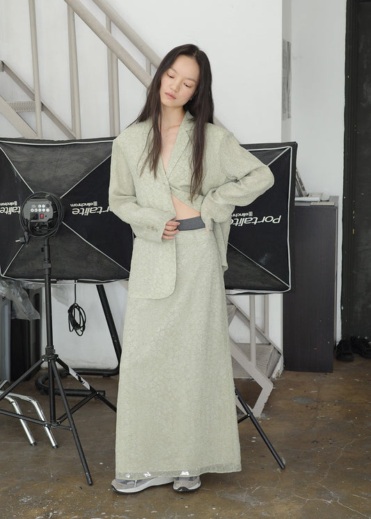 BABY FLOWER SKIRT -KHAKI