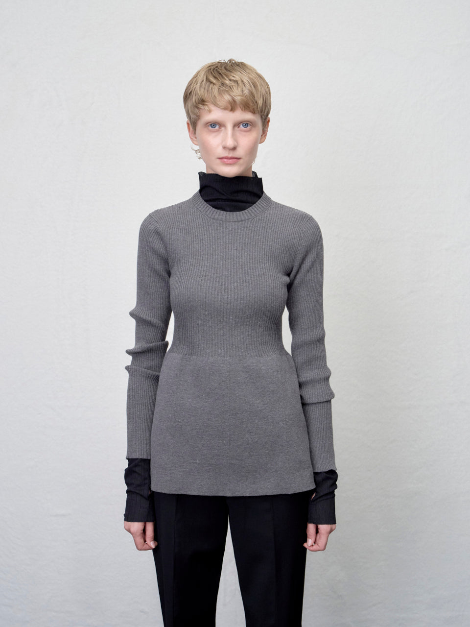 [ARIK. AW] Ara panel flare knit top Cream**Check color