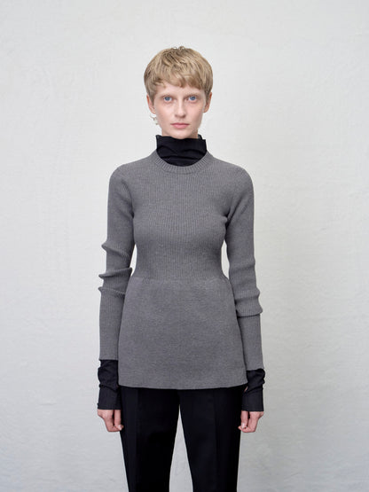 [ARIK. AW] Ara panel flare knit top Cream**Check color