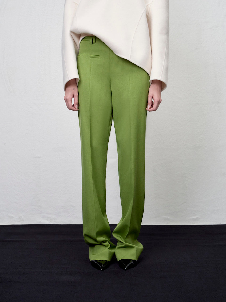 【ARIK. アリク AW】Rigil panel straight pants Grass green