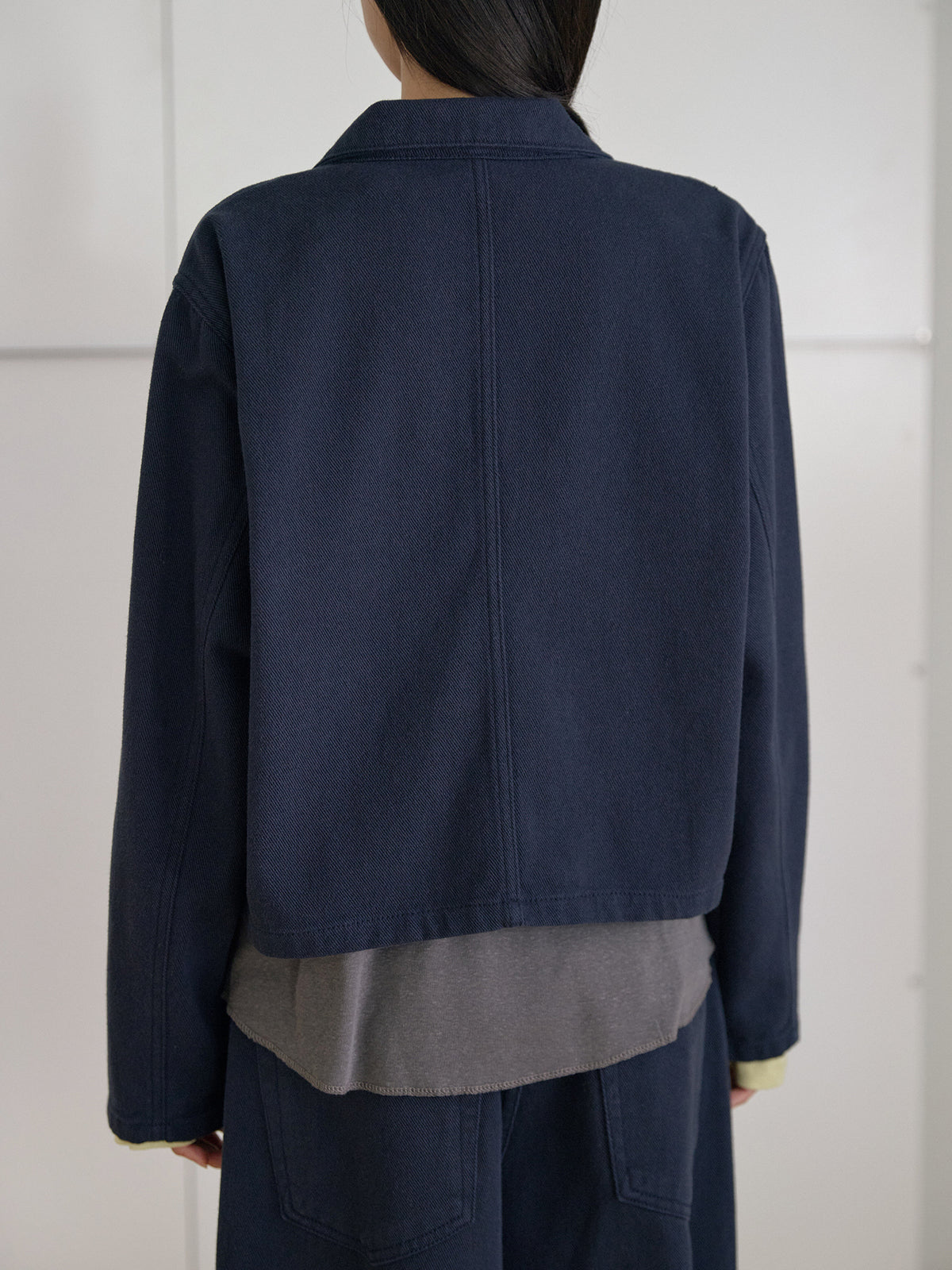 MARAN Cotton Twill Crop Jacket - Navy 商品画像21/21
