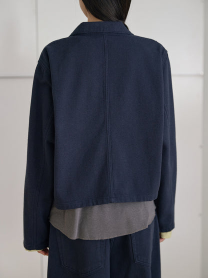 MARAN Cotton Twill Crop Jacket - Navy 商品画像21/21
