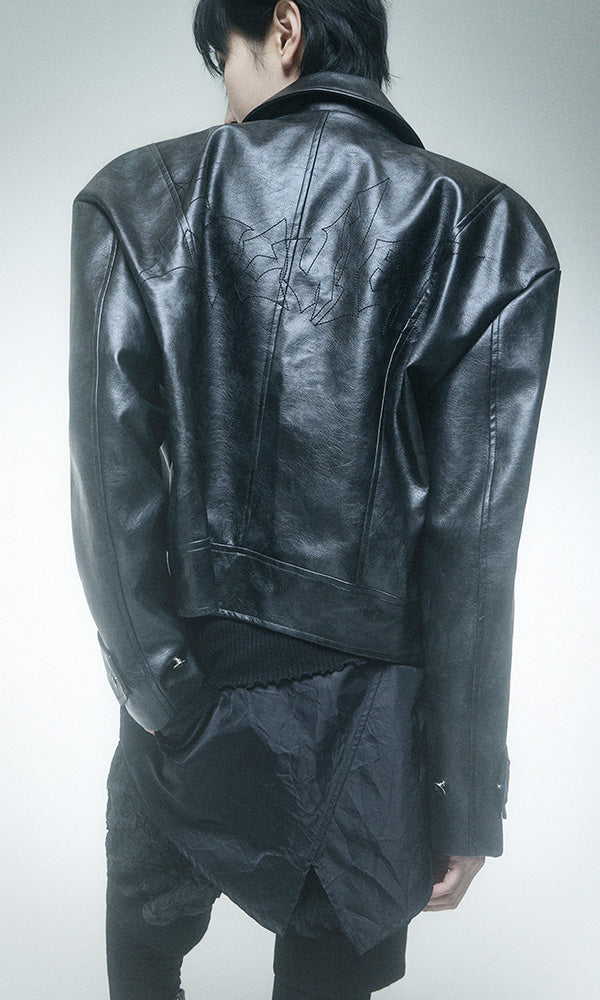 Reculer Signature stitch leather jacket(ブラック) 商品画像3/5