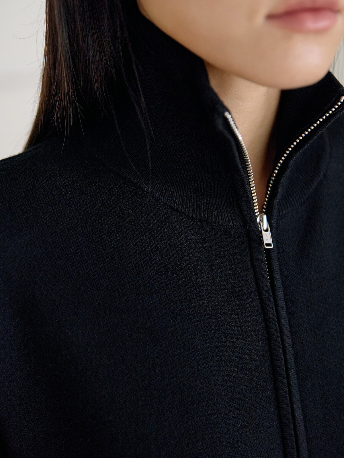 Ray Zip-up Cardigan - Black 11