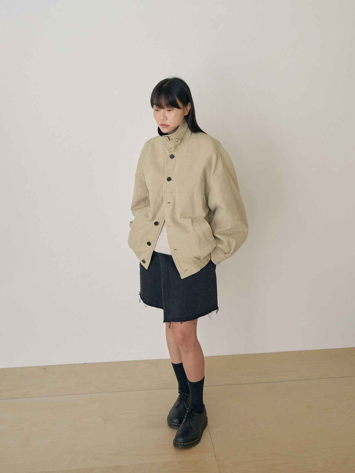 MARAN Washed Oxford Blouson - Beige 商品画像17/21