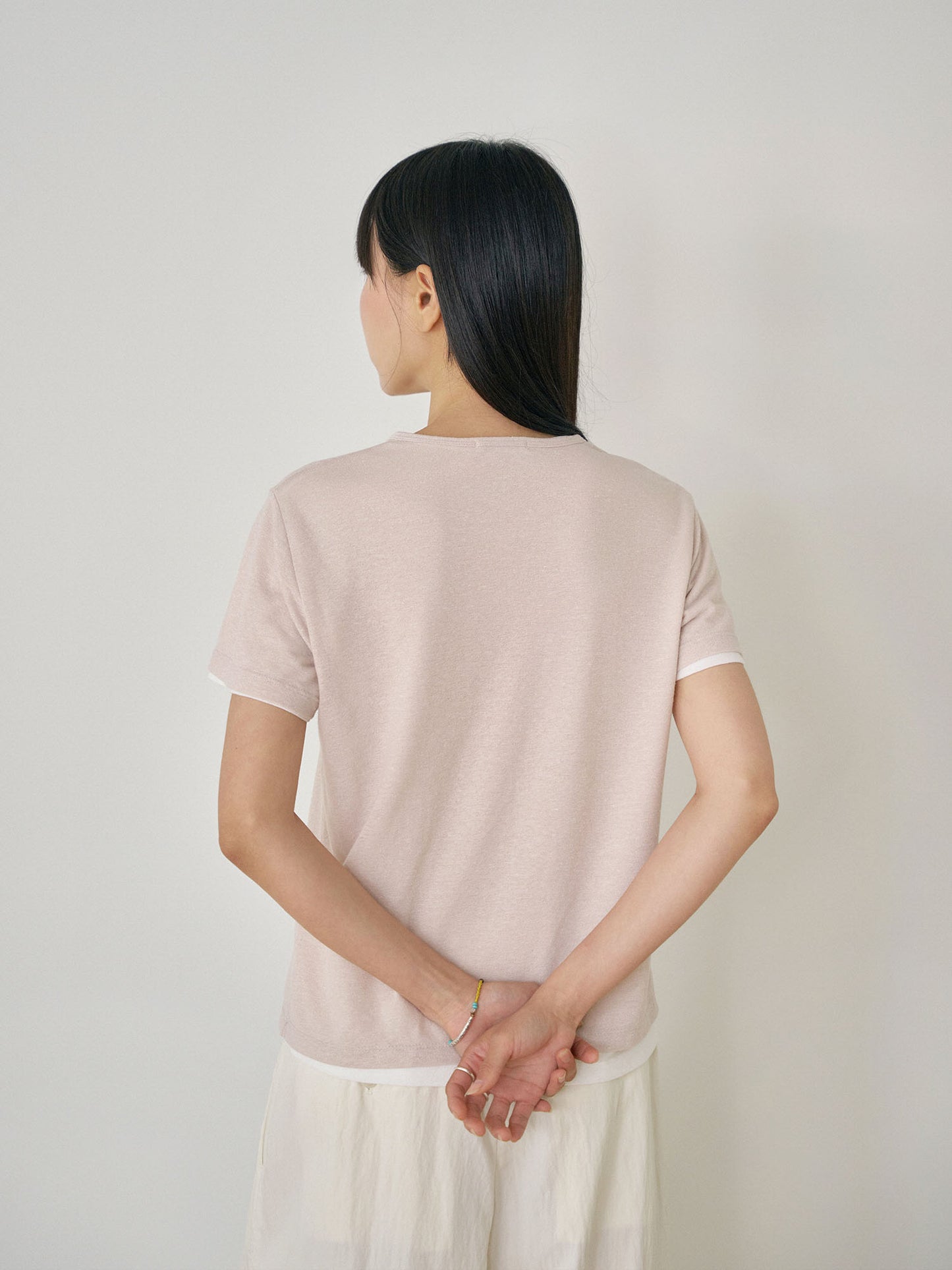 Linen Basic Short Sleeve - Beige