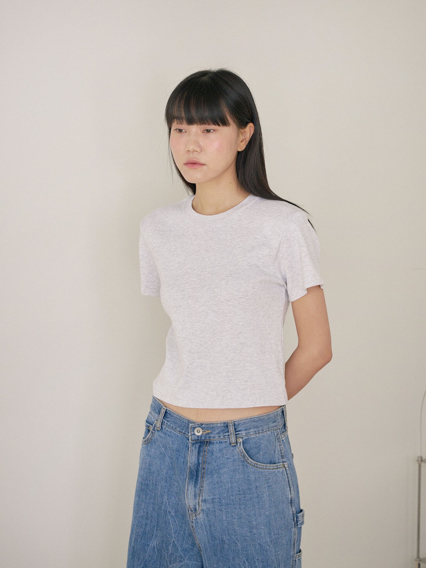 Soft Rib Short Sleeve - Light Gray