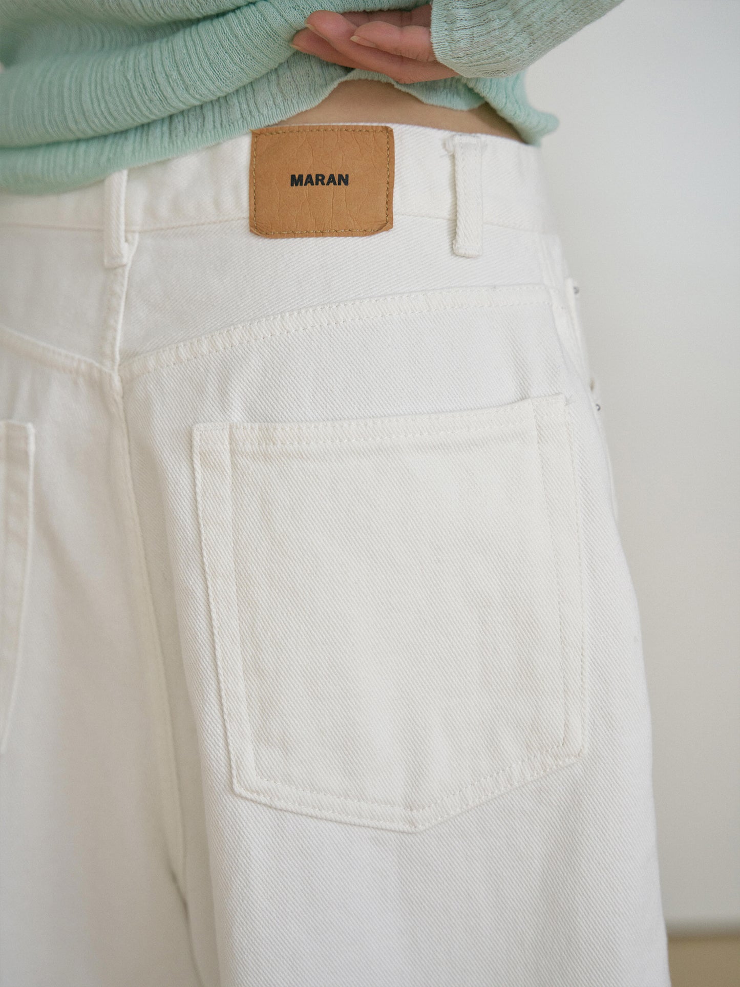 Cutoff Denim Shorts - Ivory