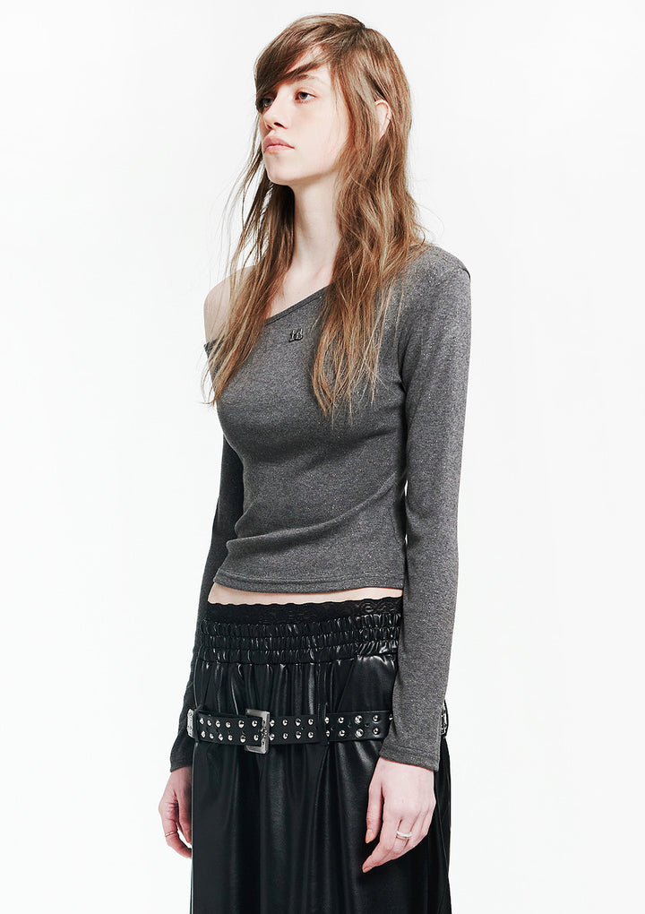 Holy symbol sparkle off-shoulder GRAY