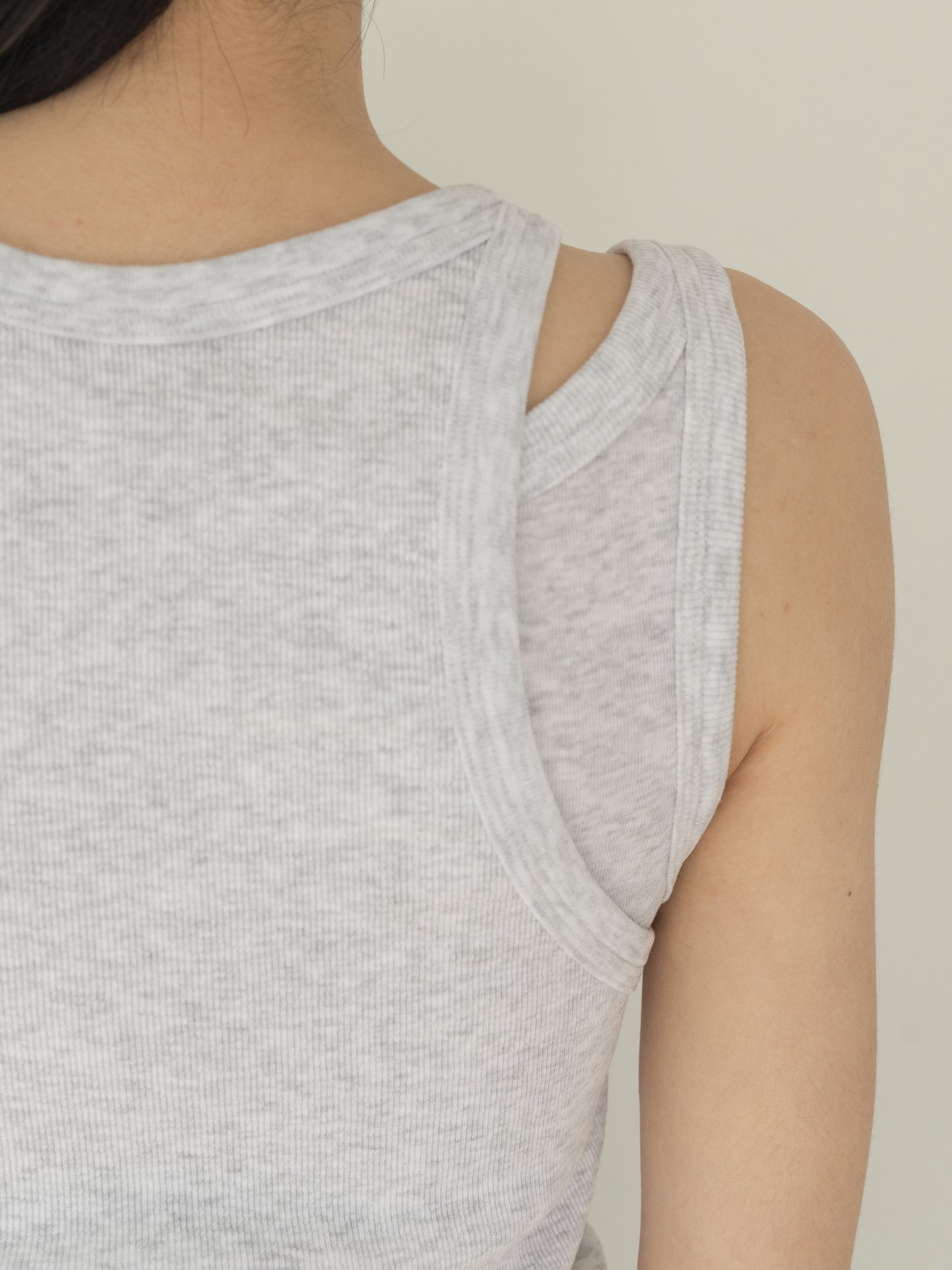 Mei Ribbed Sleeveless-GRAY