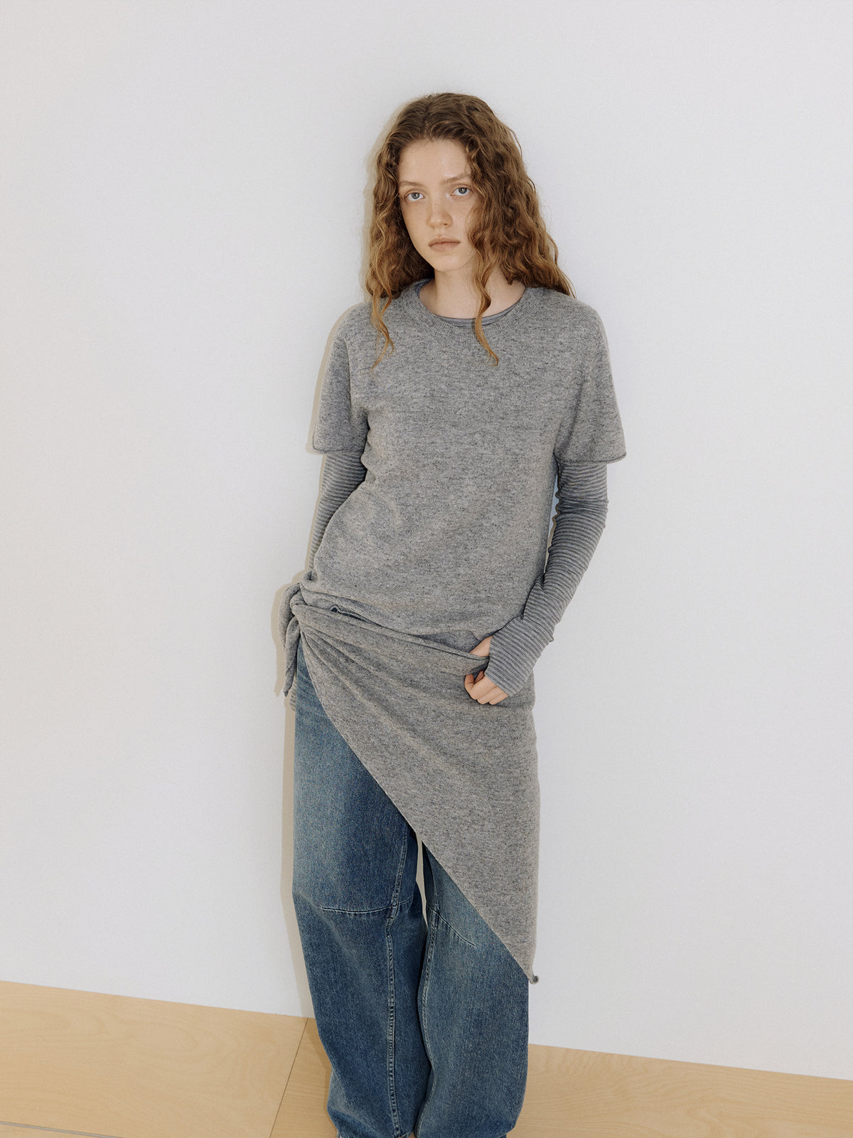 Rib Stripe Long Sleeve - Gray 4