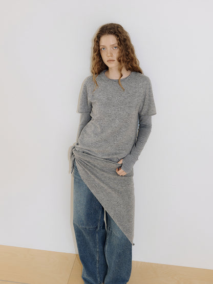 Rib Stripe Long Sleeve - Gray 4
