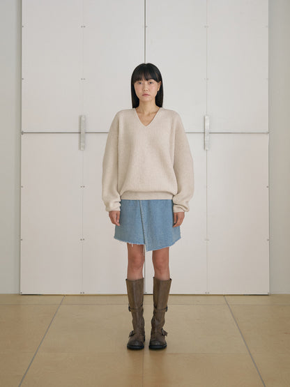 MARAN Indigo Denim Wrap Skirt - Indigo 商品画像14/21