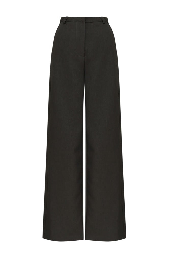 [MORE THAN YESTERDAY]Single Pleat Wide Straight Trousers