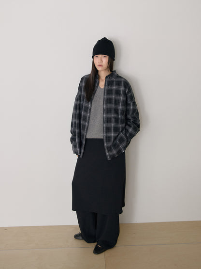 Fringe Check Shirt - Black 7