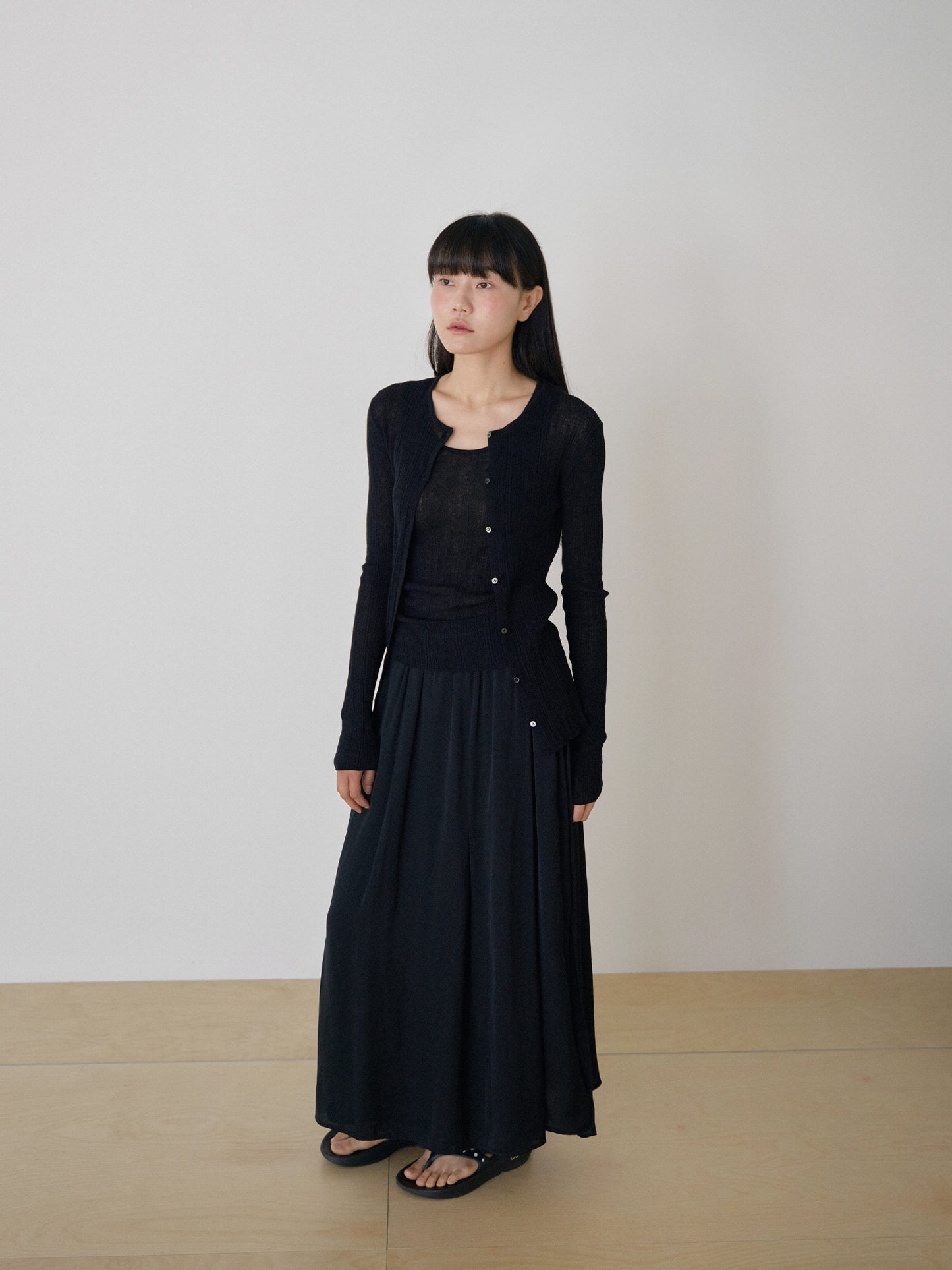 Multi Rib Cardigan - Black