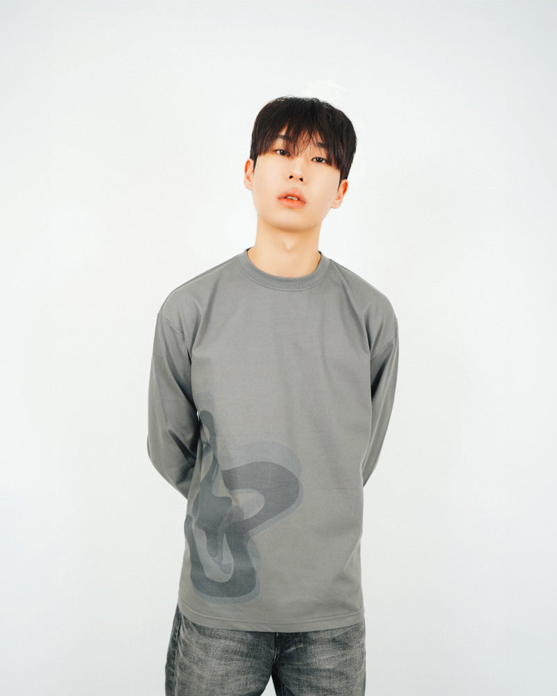 COTOW logo long sleeve -CHACOAL 