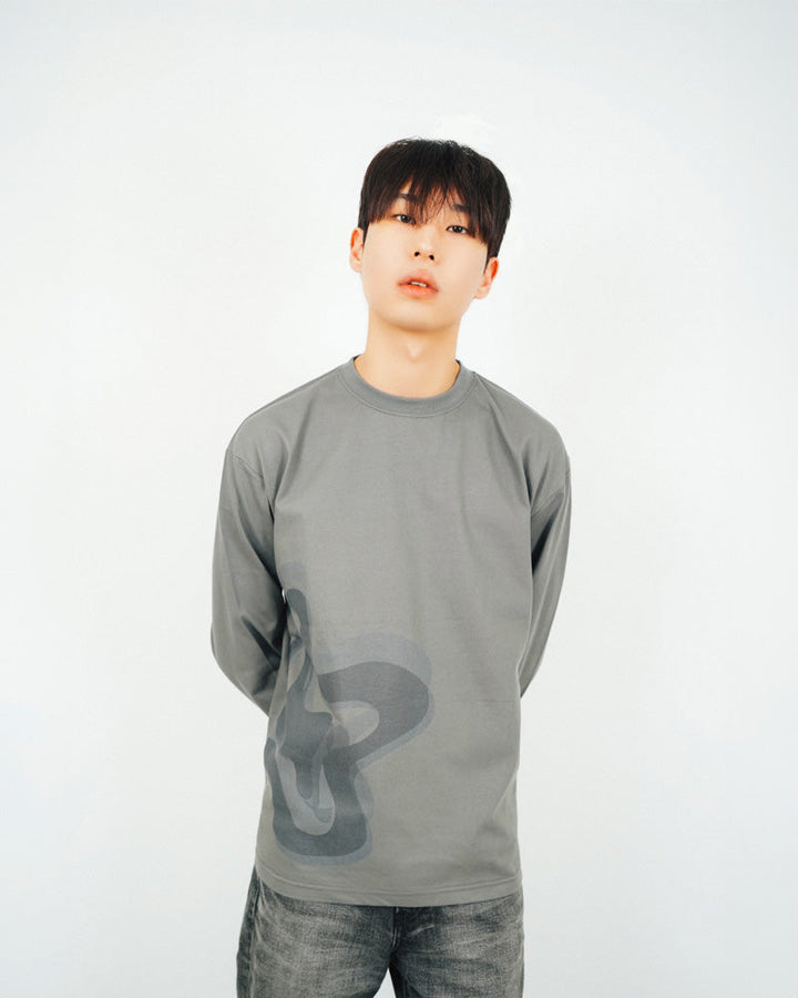 COTOW logo long sleeve -CHACOAL 