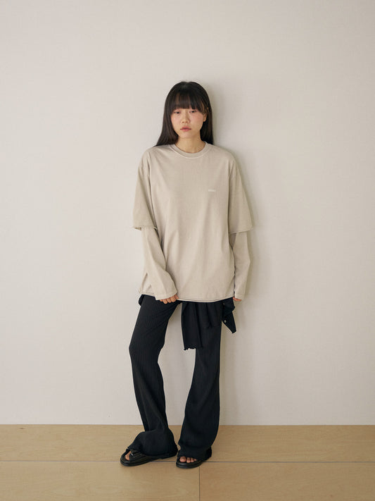 Pigment Layered Long Sleeve - Beige