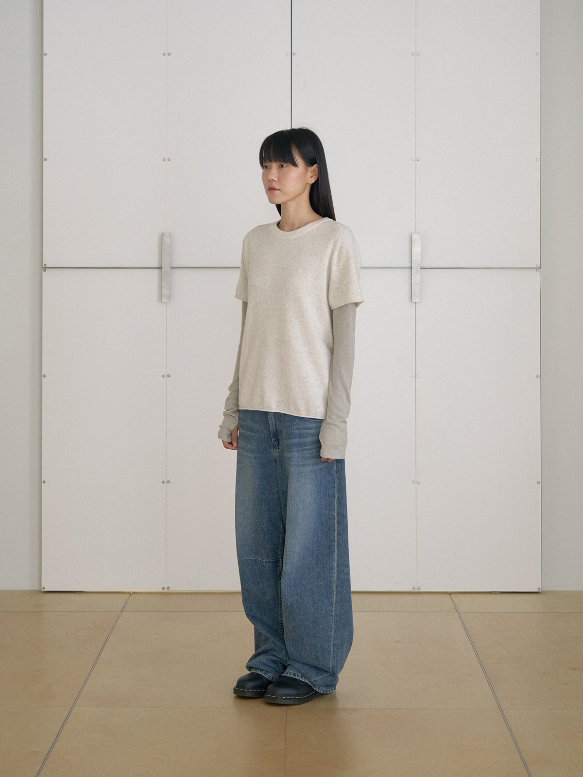 MARAN Cutoff Short Sleeve Pullover - Oatmeal 商品画像19/21