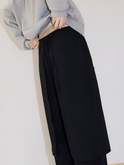 Skirt Overlay Pants - Black 4