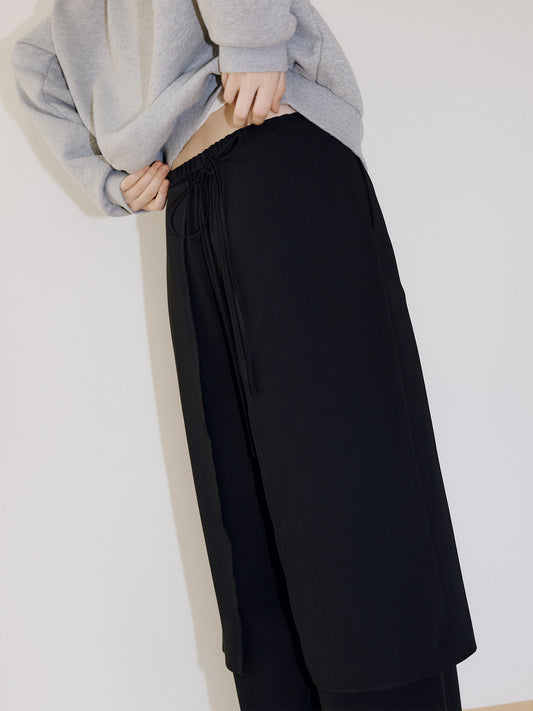 Skirt Overlay Pants - Black 4