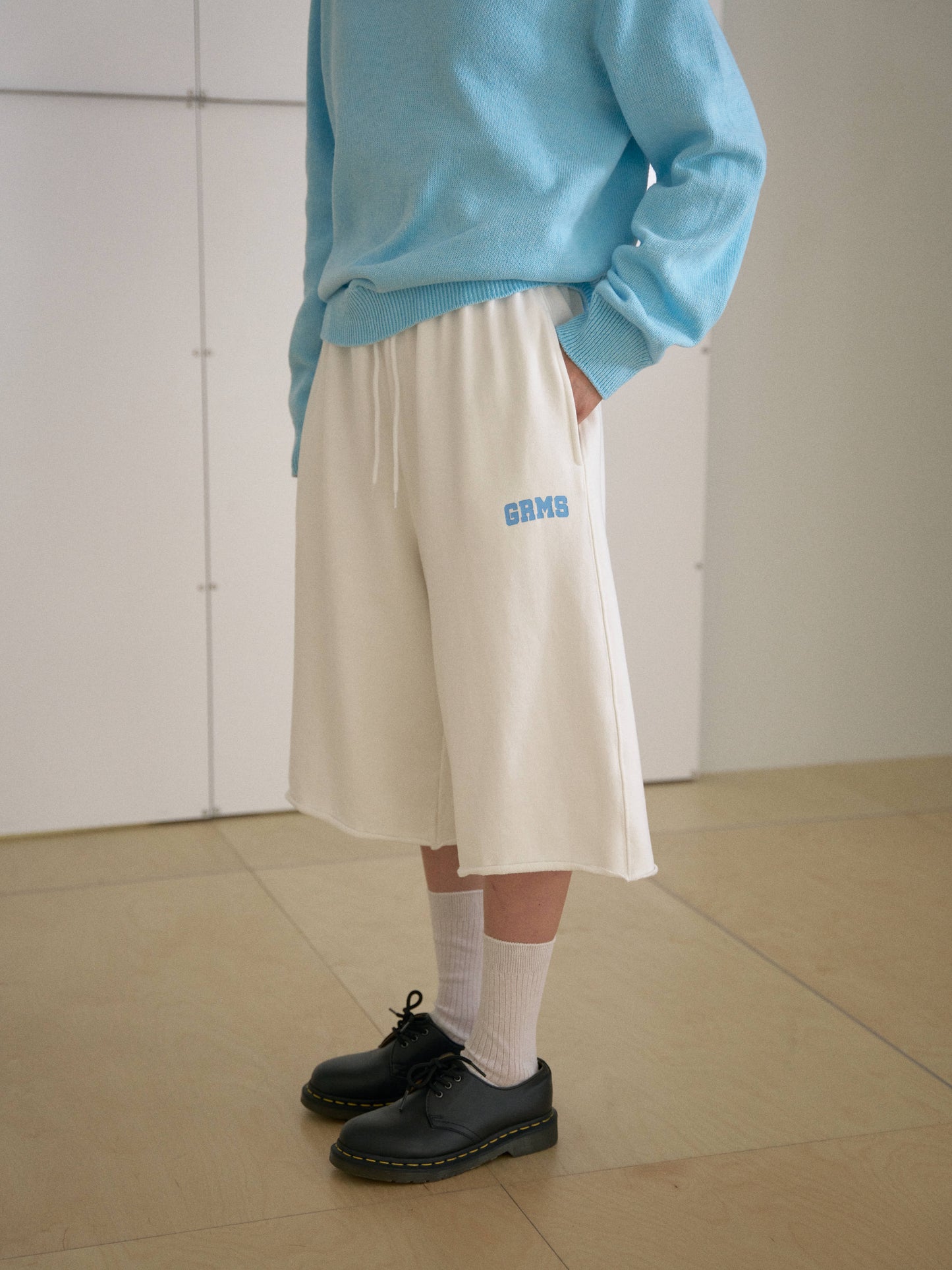 Cutoff Half Sweatpants - Ivory