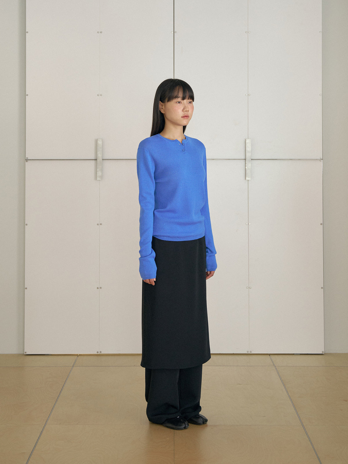 MARAN Henley Neck Pullover - Blue 商品画像17/21