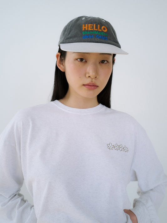 Flower Printing Long Sleeve - Light Gray