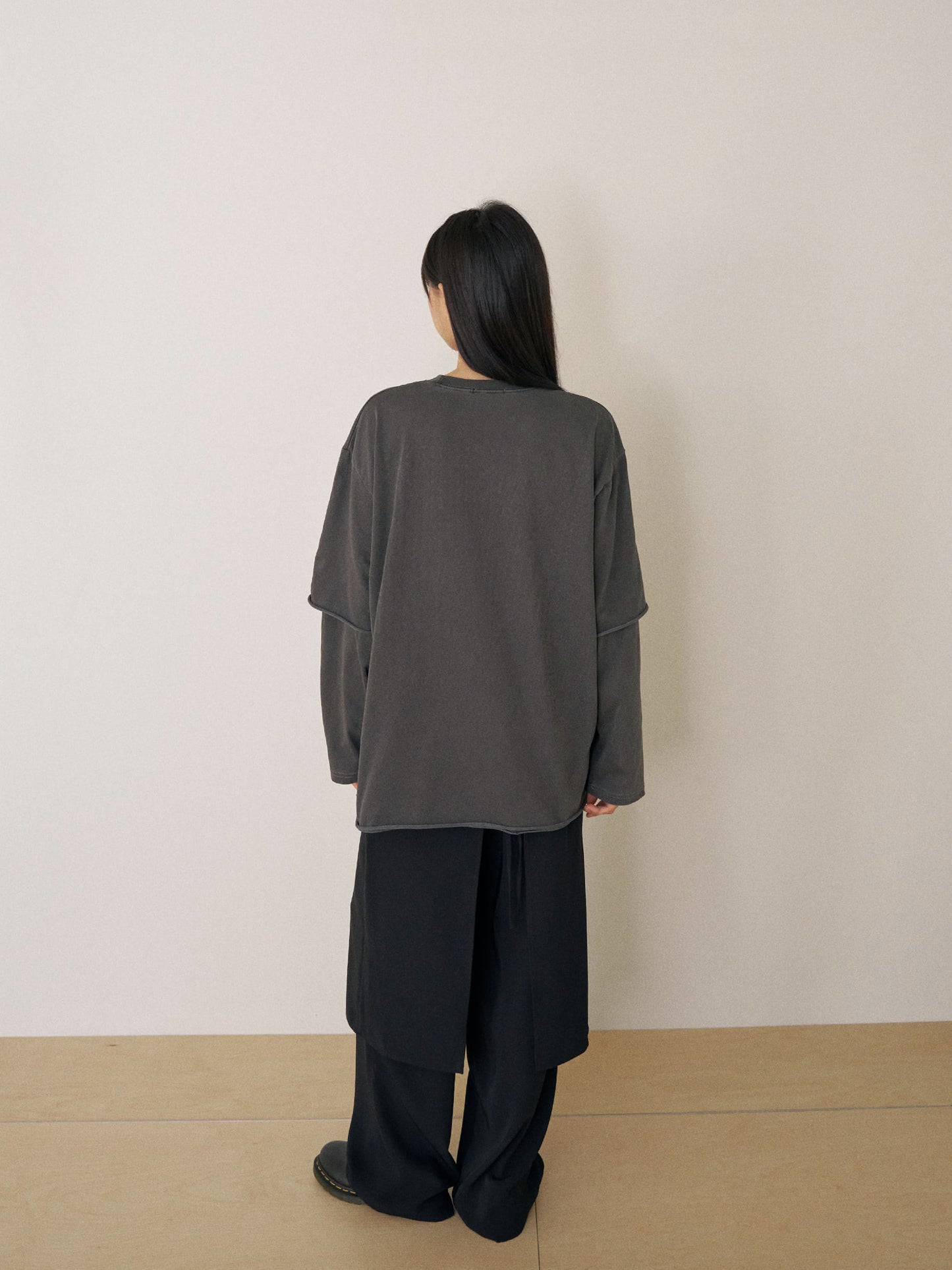 Pigment Layered Long Sleeve - Charcoal