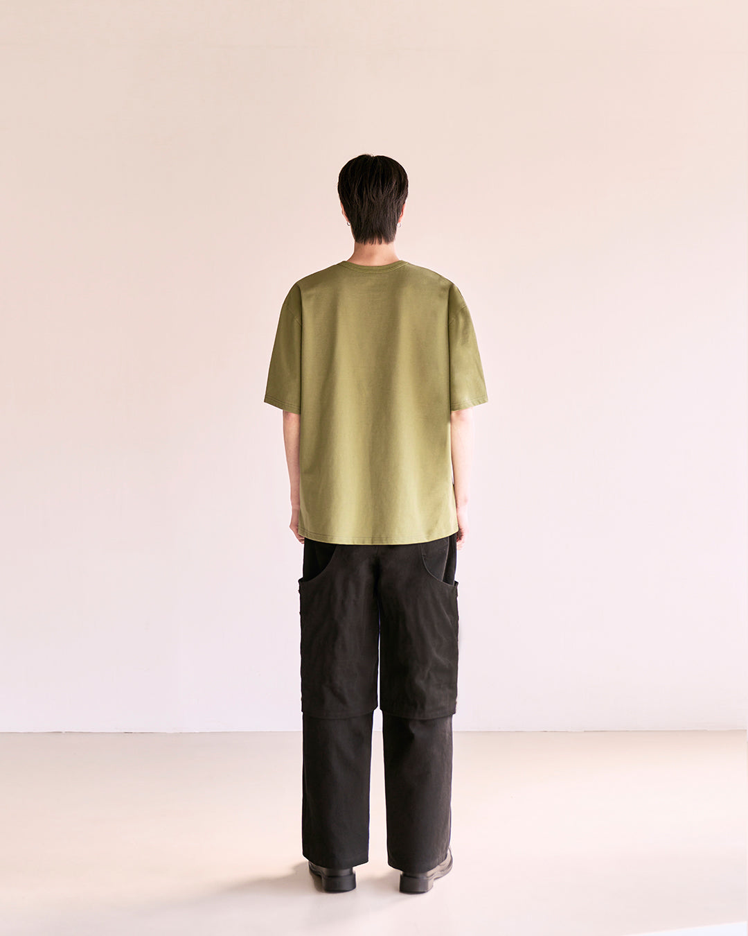 Flare Variant Layered Wide Cotton Pants_Black