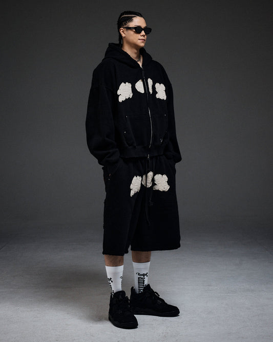 M.C.R. code stud zip-up HD BK
