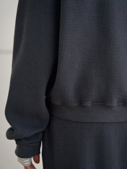 Current Waffle Hoodie Zip-up - Charcoal 10