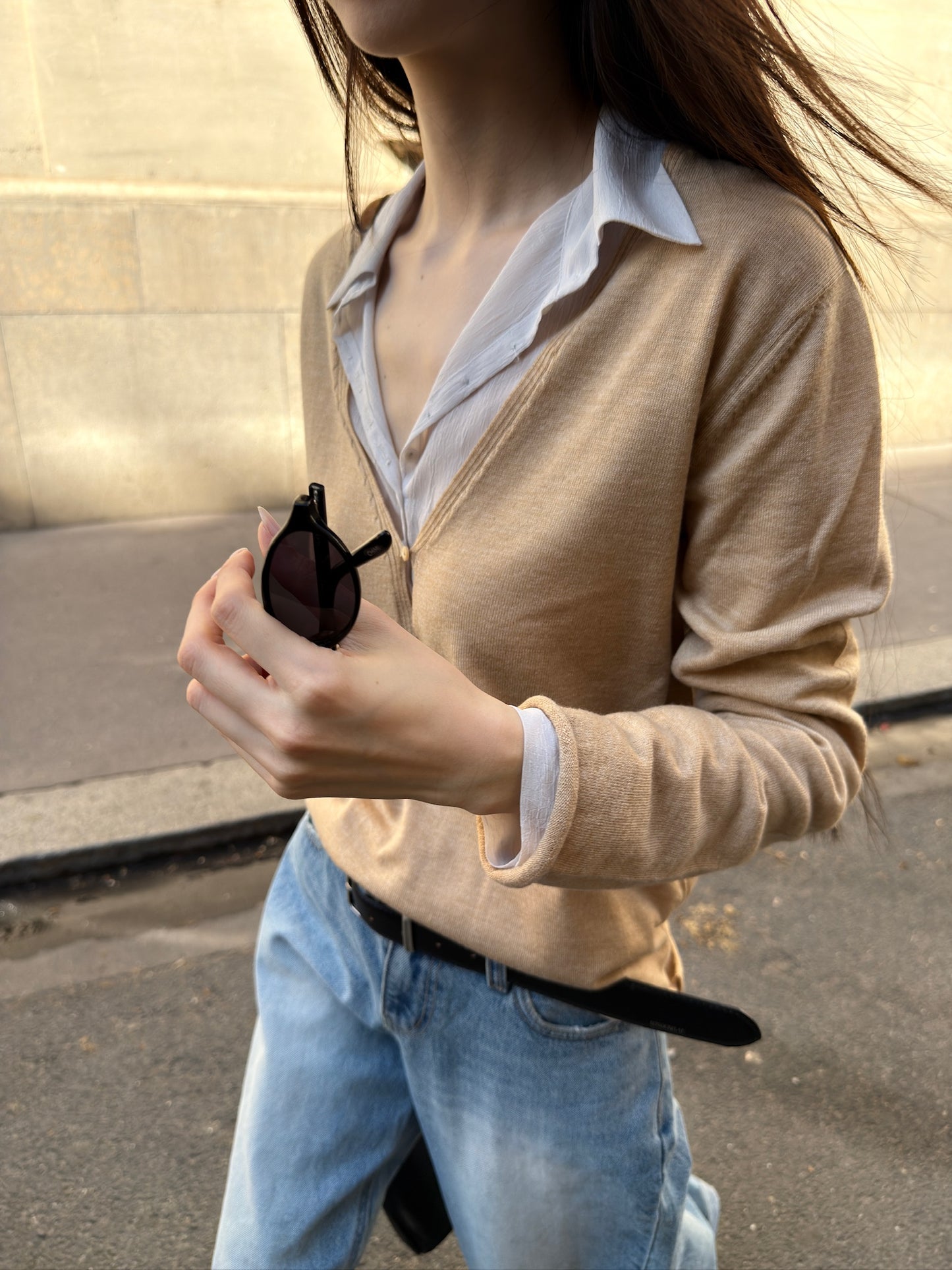 Merino Wool V-neck Knit