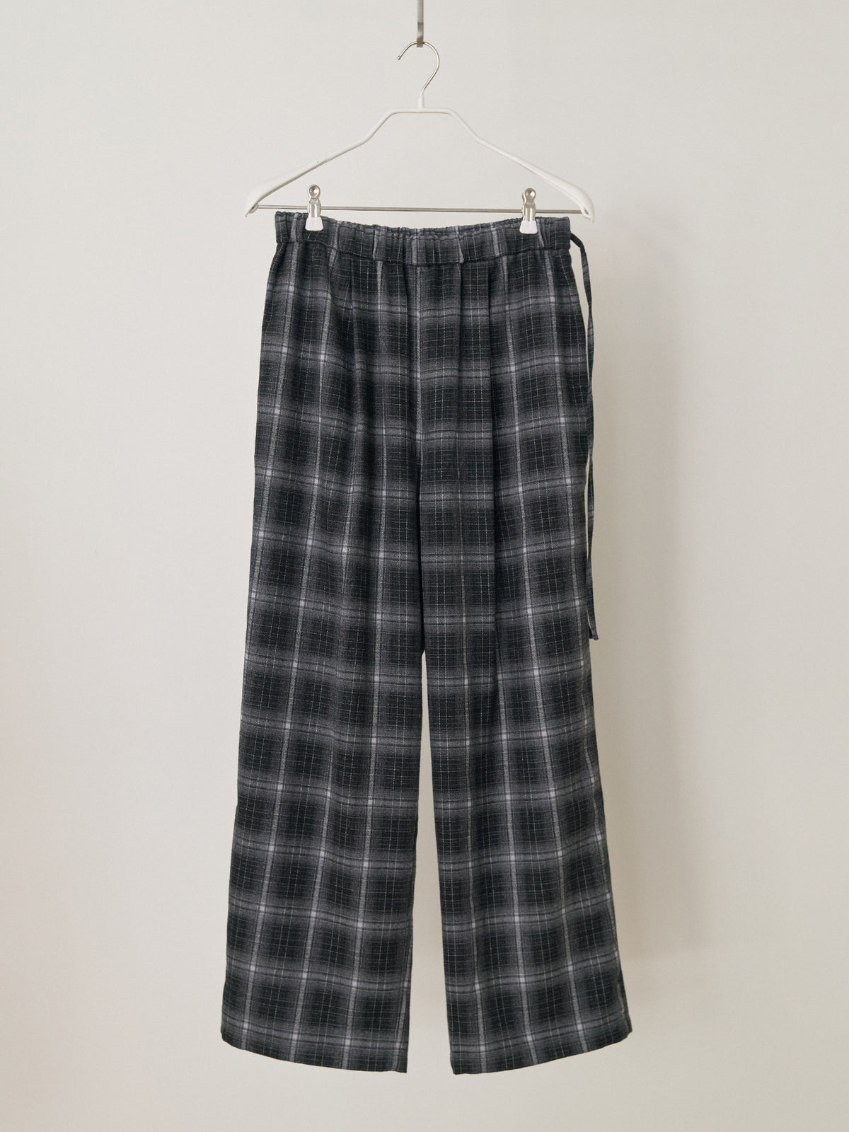 Side String Check Pants - Black 6