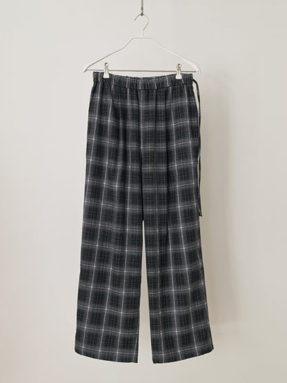 Side String Check Pants - Black 6