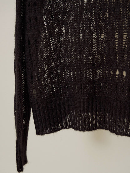 Mohair Punching Pullover - Black