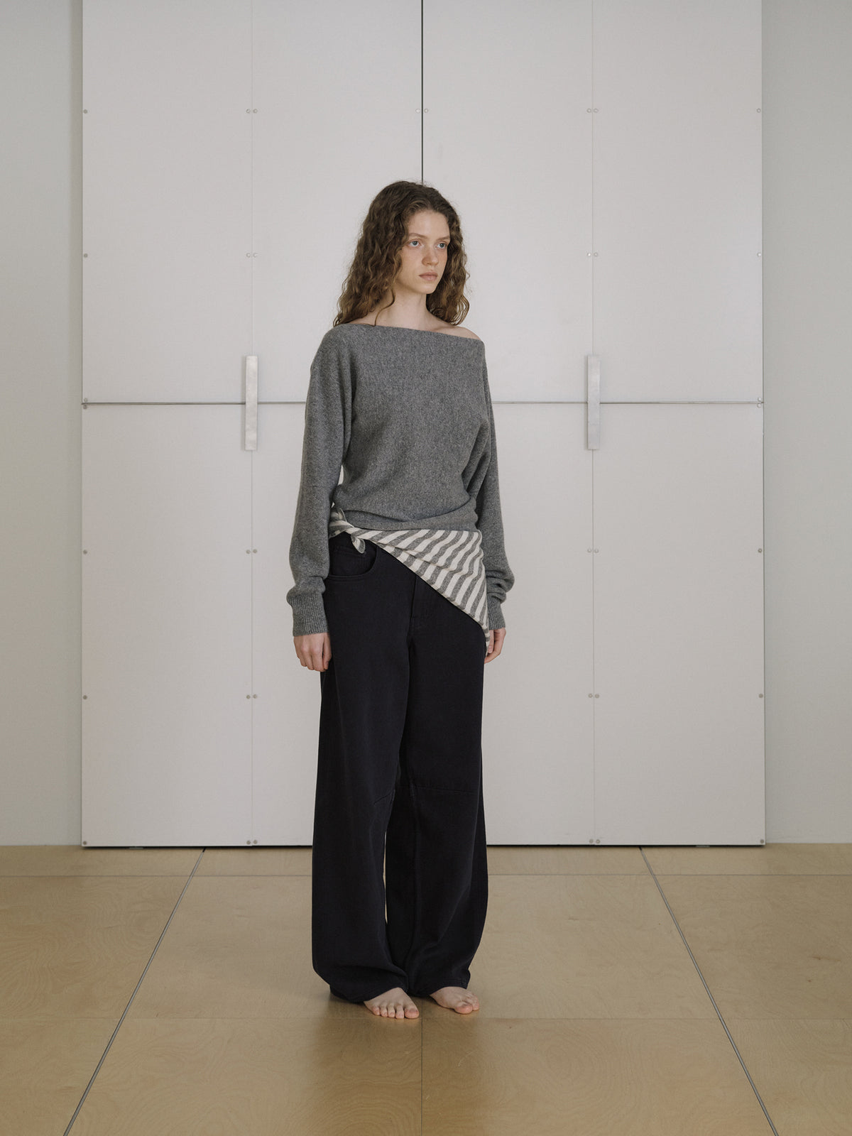 Flow Boat Neck Pullover - Gray 9