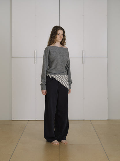Flow Boat Neck Pullover - Gray 9
