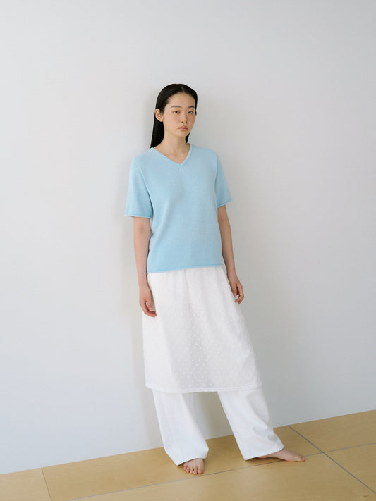 Dot Slit Skirt - Ivory