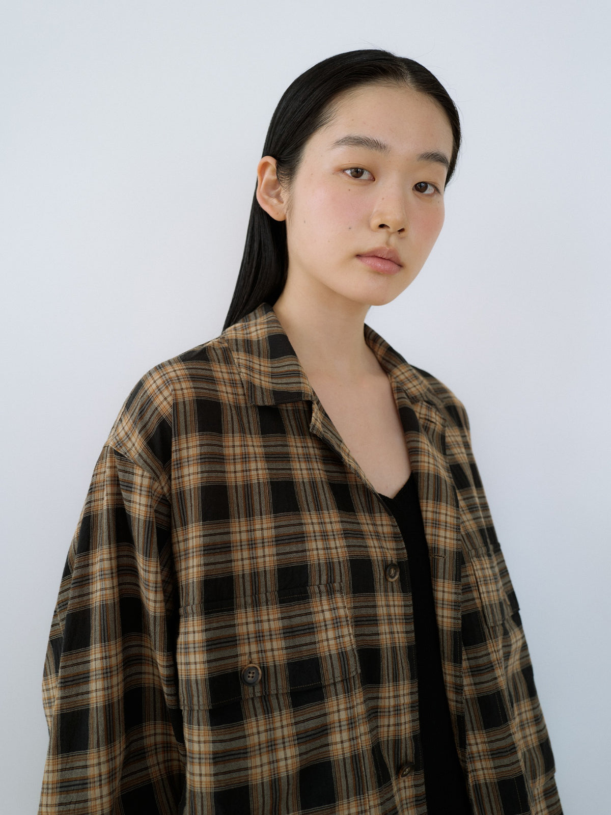 Check Flap Jacket - Black 1