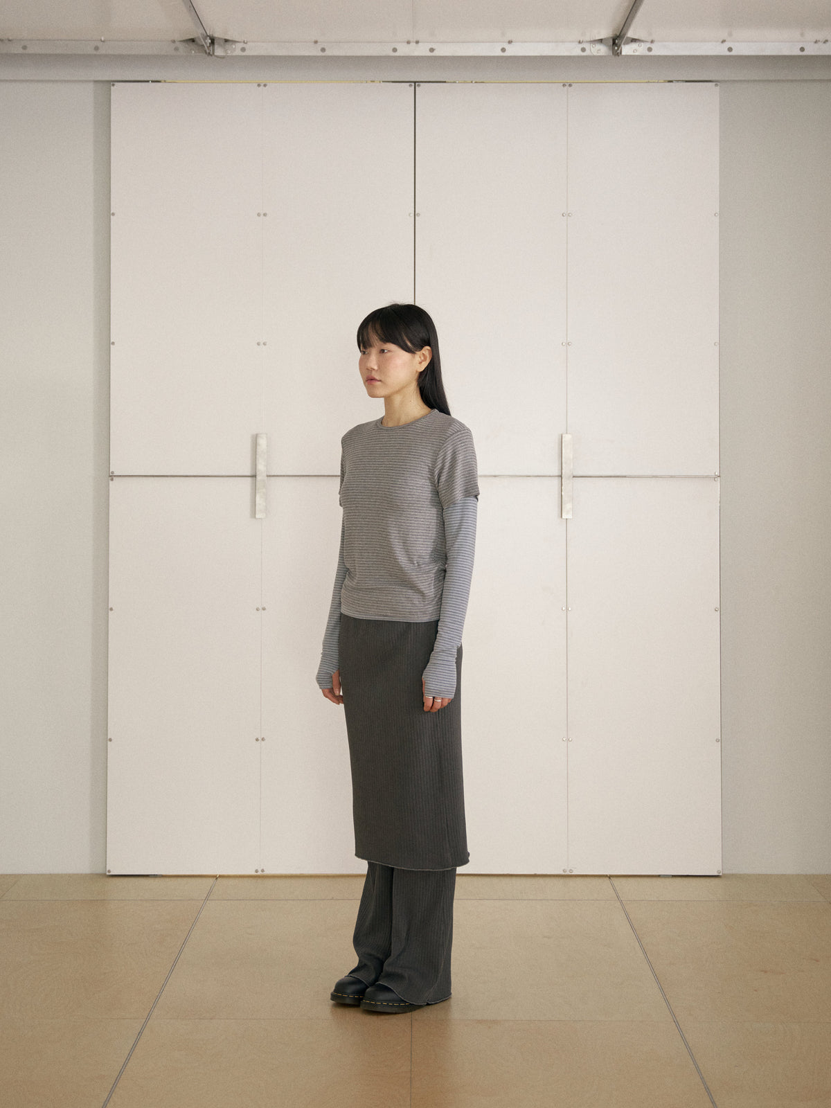 MARAN Pigment Rib Skirt - Charcoal 商品画像13/19