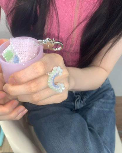 Pink House Key Ring