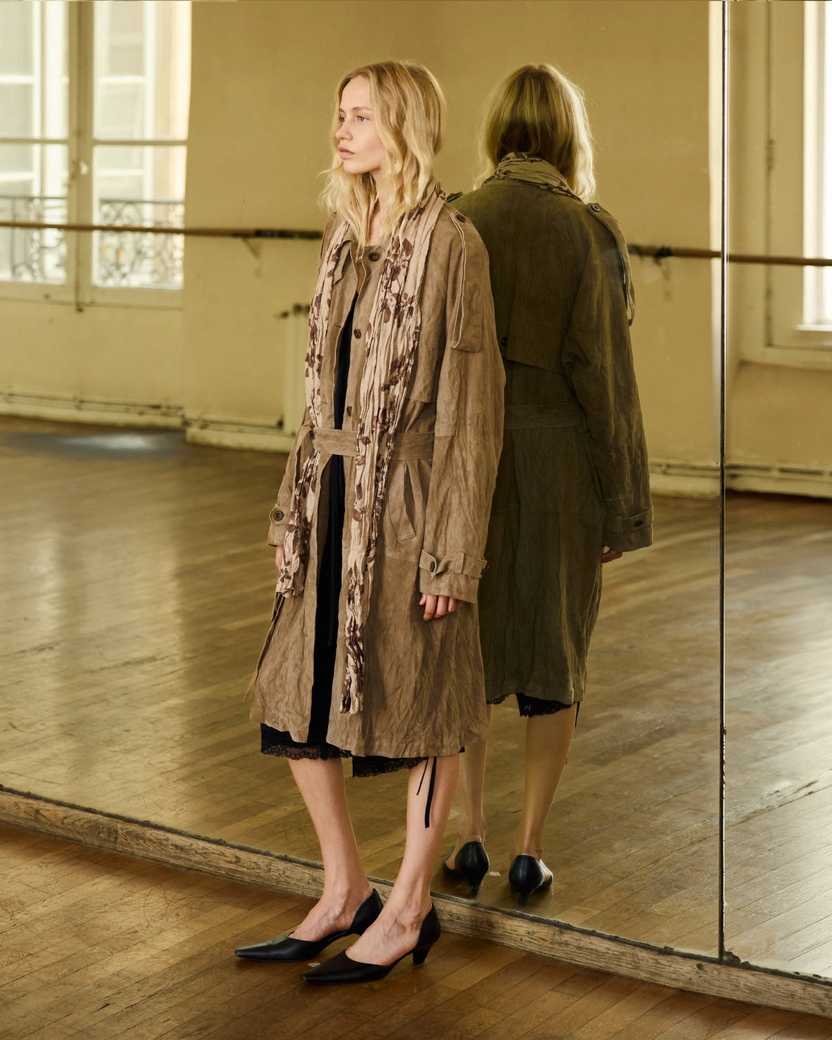 Suede Inkle Trench Coat