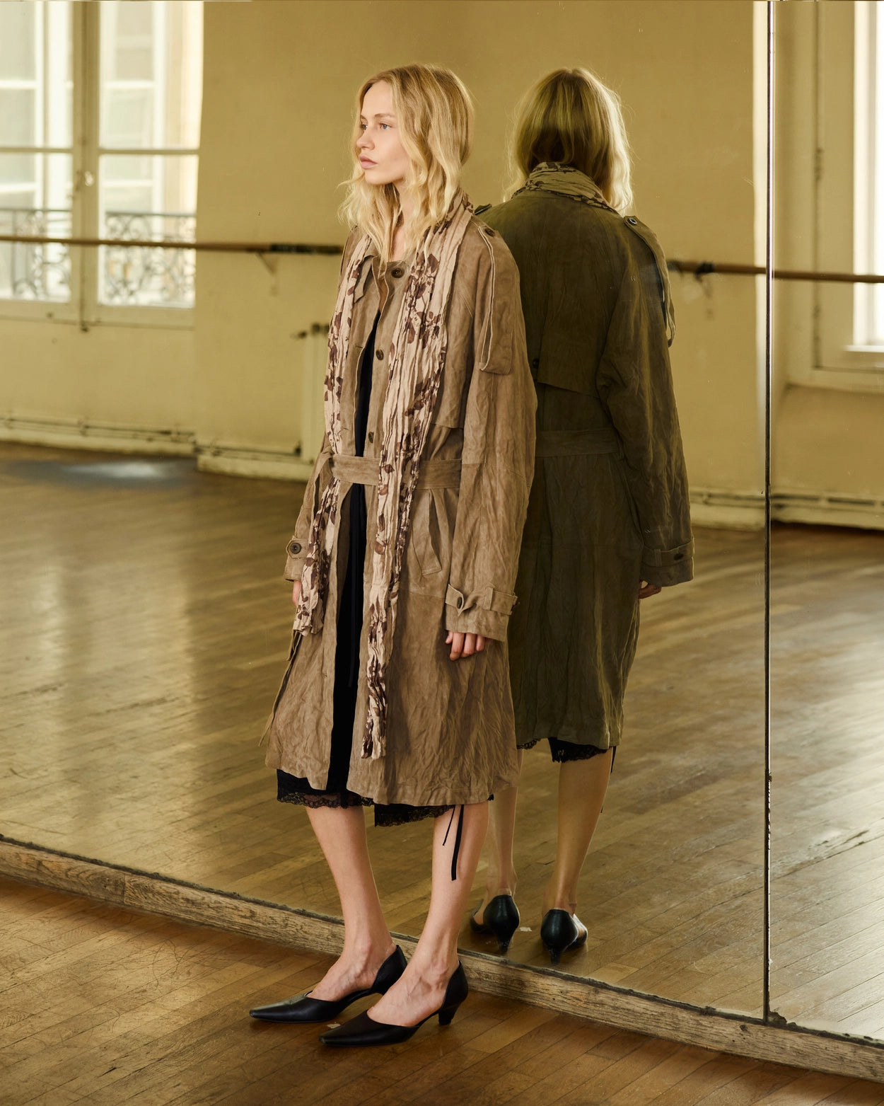 Suede Inkle Trench Coat