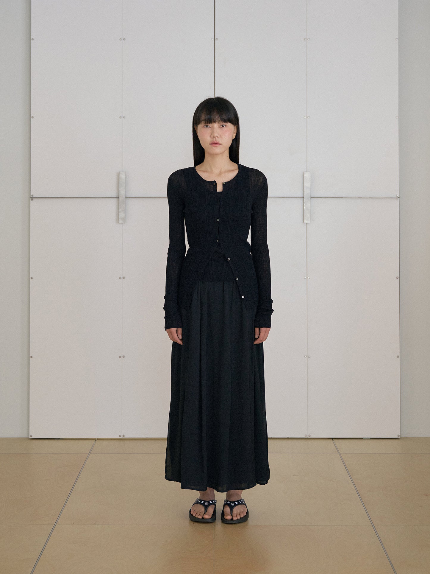 Multi Rib Cardigan - Black