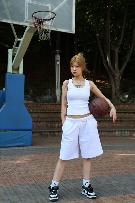 C - LOGO BERMUDA PANTS IN - WHITE