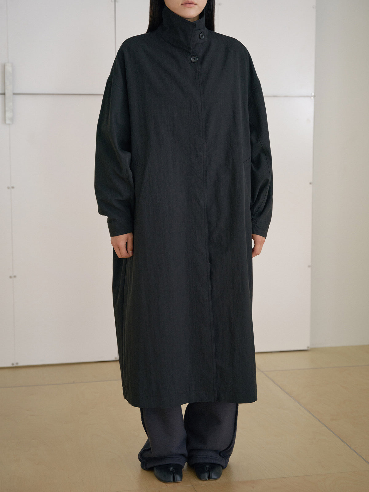 MARAN High Neck Trench Coat - Black 商品画像18/21