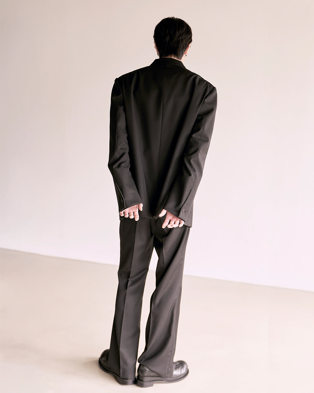 Choke Pocket Wool Flare Slacks_Black